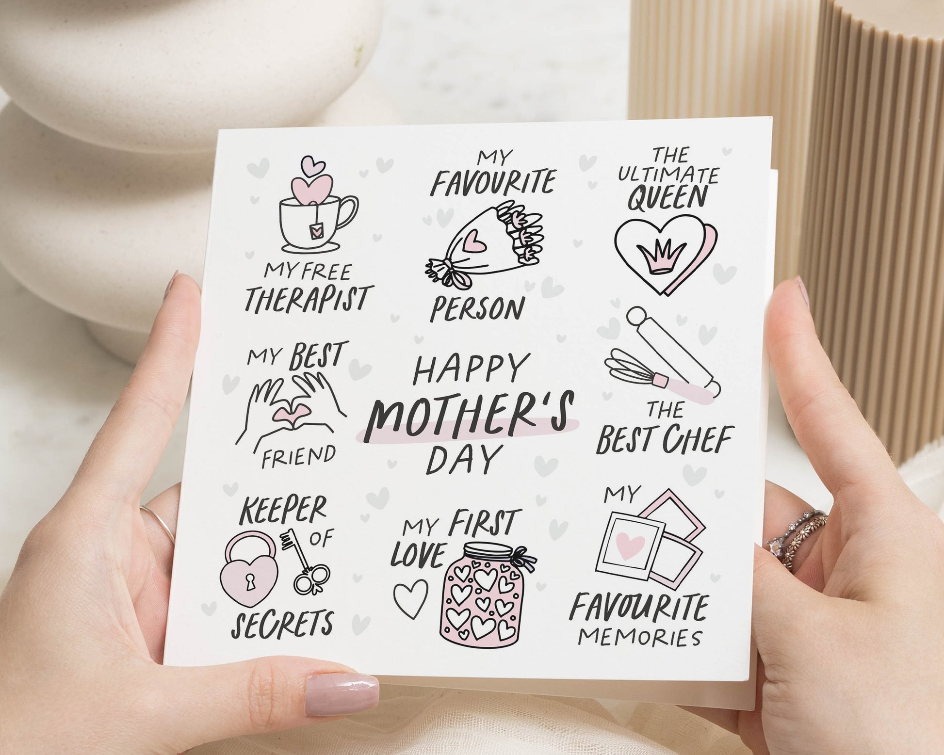 Mothers Day Card, Happy Mothers Day Card, Card for Mum, Mothers Day Card from Daughter, Best Mum Card, Personalised Mothers Day Card