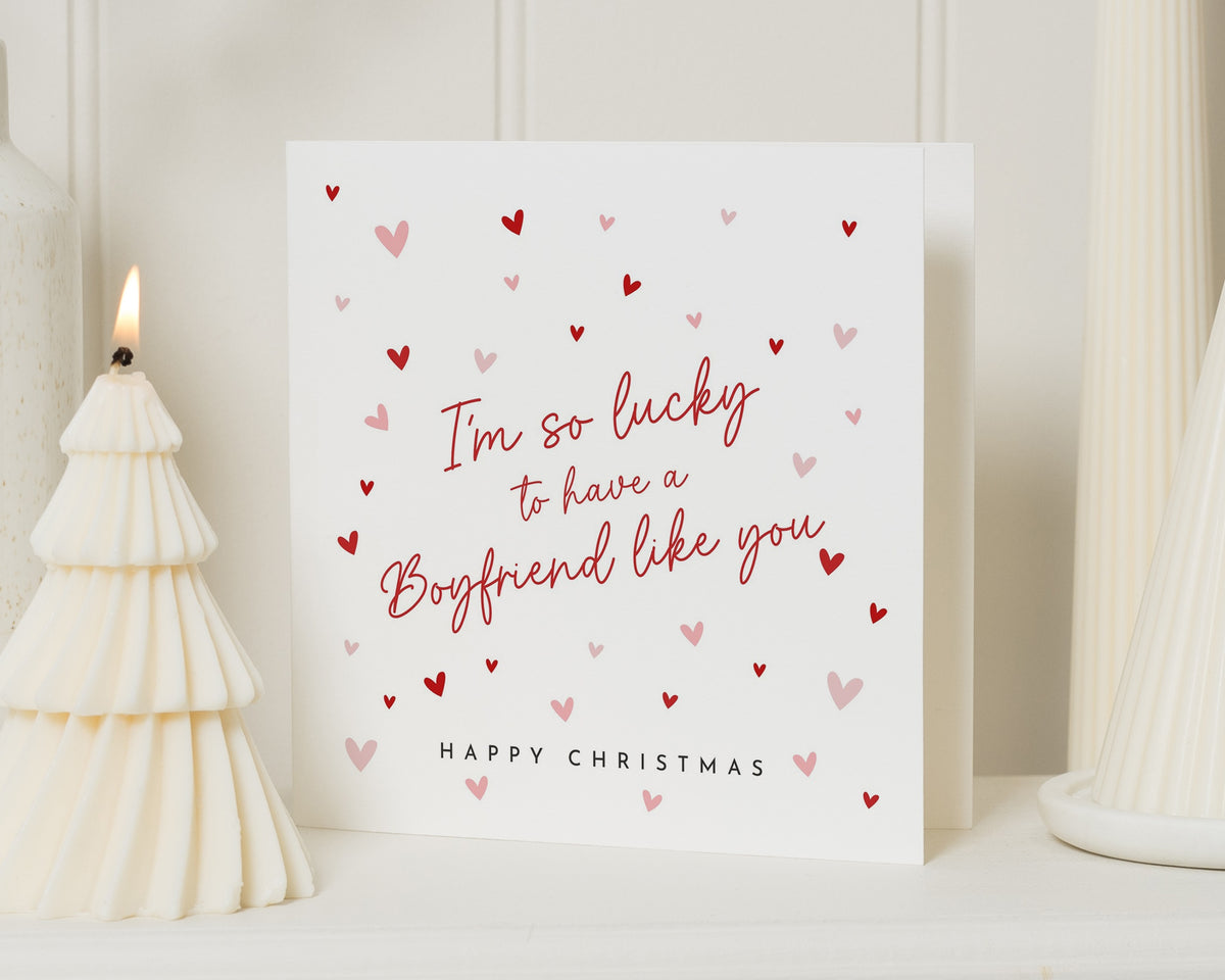 Christmas Card for Boyfriend, Boyfriend Christmas Card, Romantic Christmas Card for Him, Cute Xmas Card, Happy Christmas Card