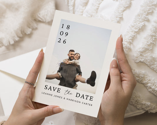 Personalised Save the Date Card, Photo Save the Date Card, Wedding Save the Date, Custom Save the Date, Modern Minimal Save the Date