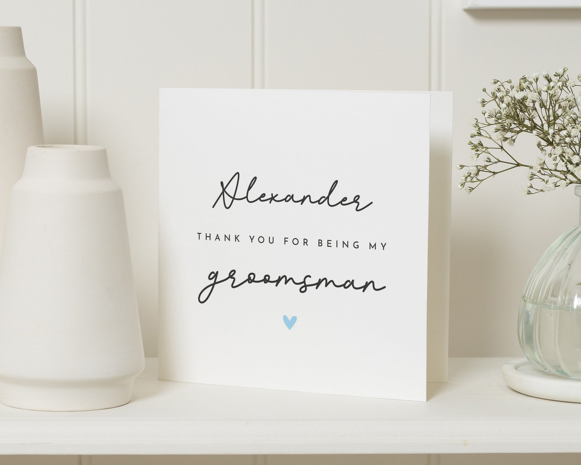 Groomsman Thank You Card, Personalised Groomsman Card, Wedding Party Thank You, Custom Bridal Party Card, Simple Wedding Card
