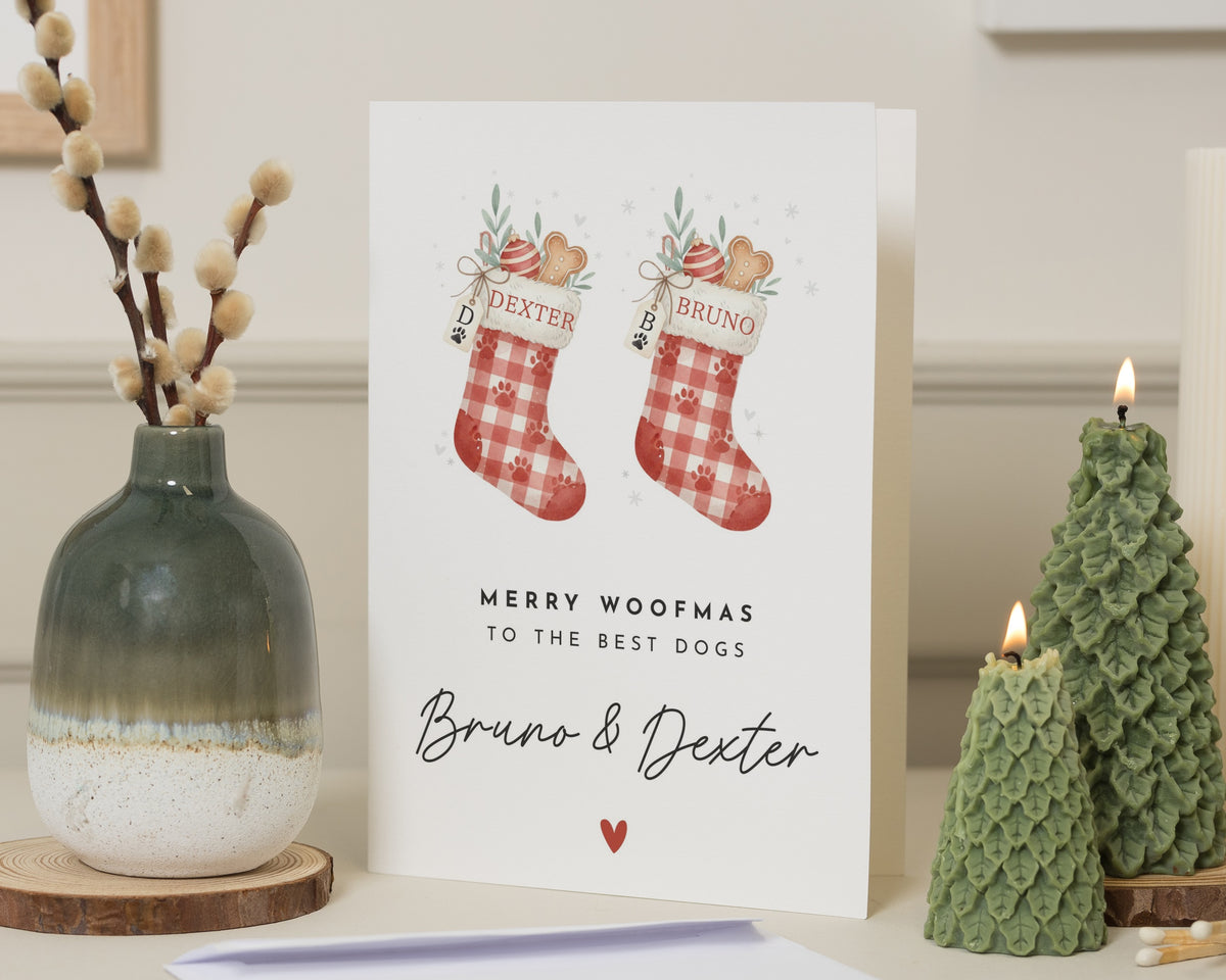 Personalised Dog Christmas Card, Christmas Card for Dogs, Pet Christmas Card, Dog Owner Christmas Card, Merry Woofmas Card