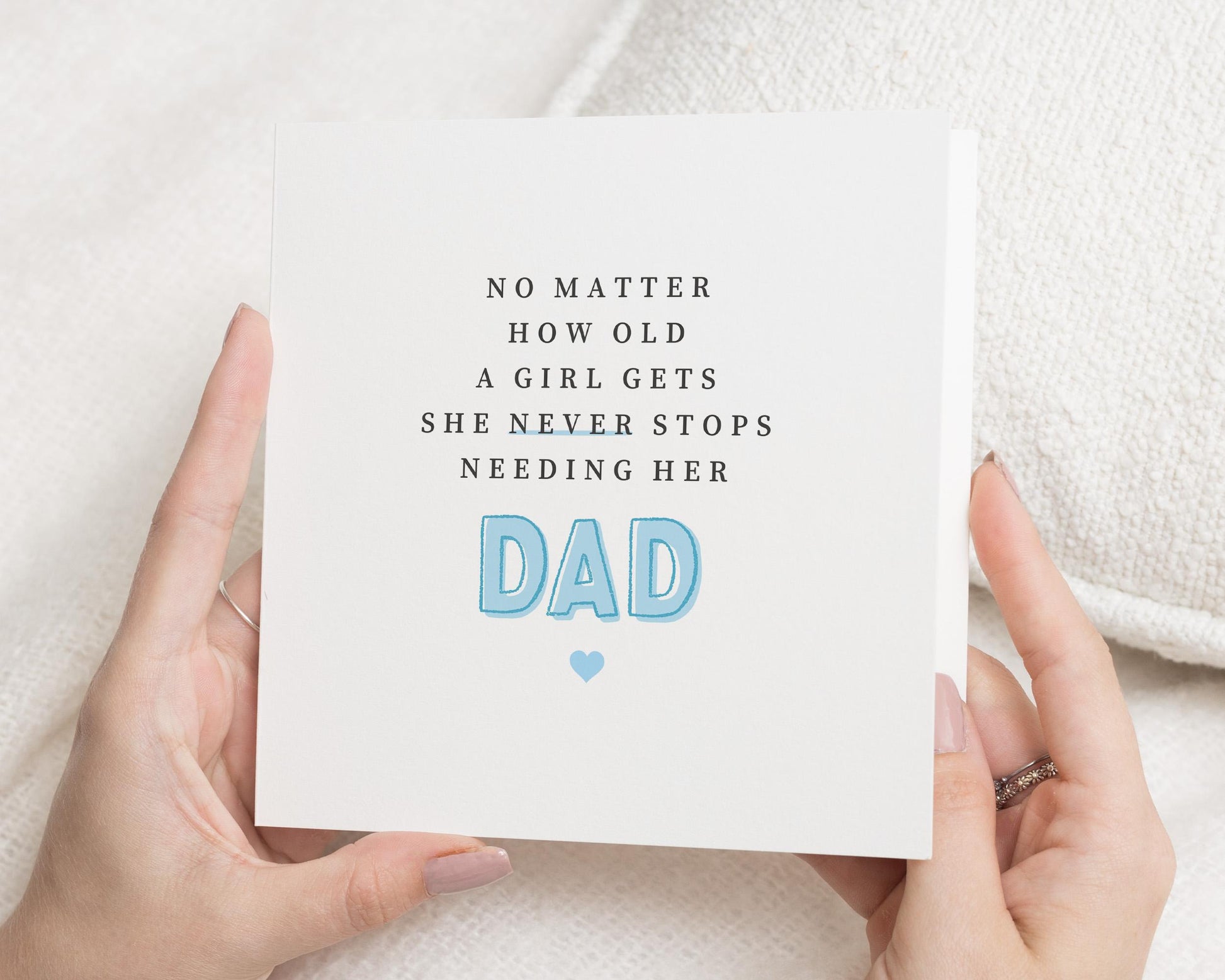 Fathers Day Card for Dad, Dad Birthday Card, Card from Daughter, Card for Father, Birthday Card for Him, Simple Dad Card