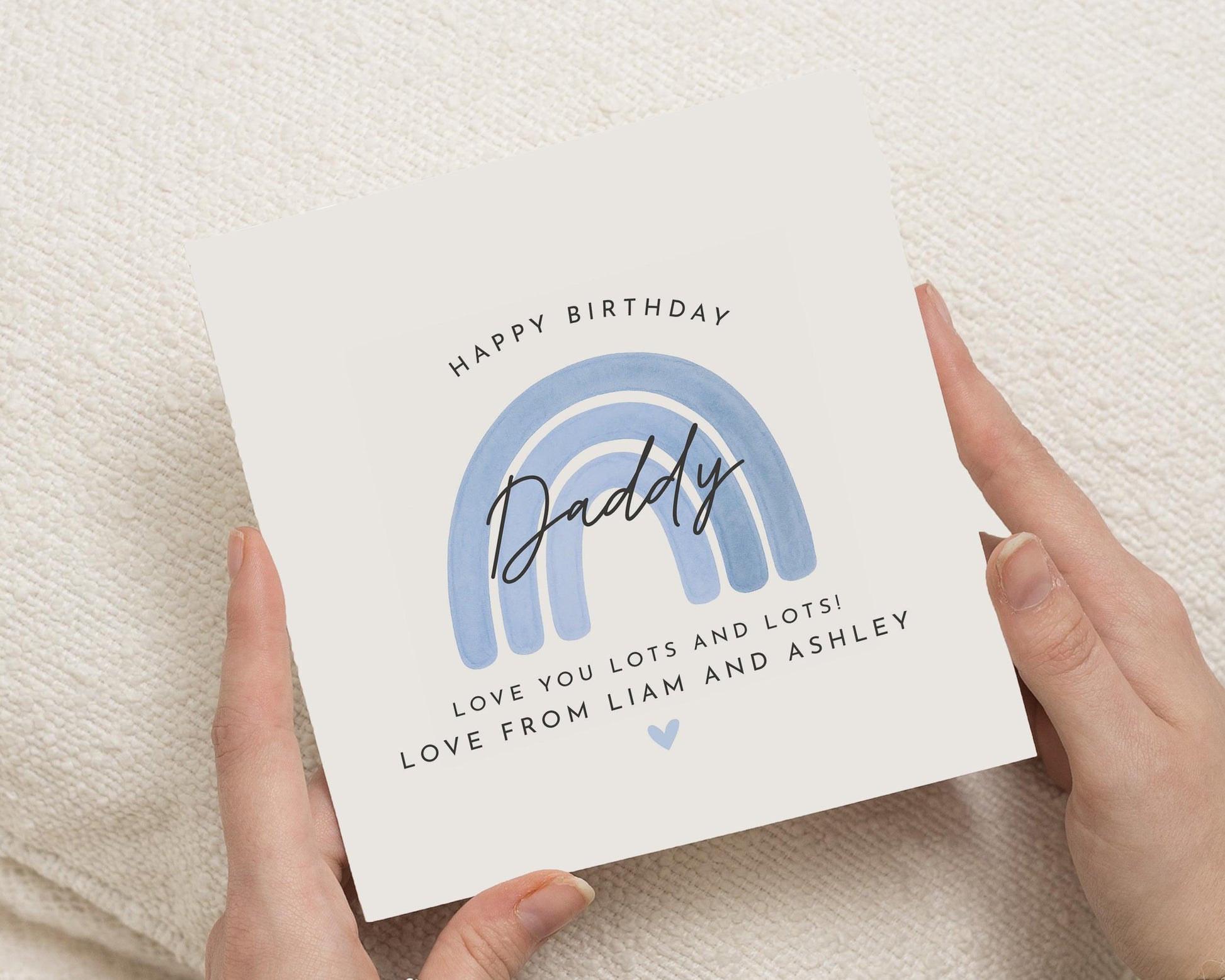 Birthday Card for Daddy, Personalised Birthday Card for Dad, Birthday Card from Kids, Cute Rainbow Birthday Card, Birthday Card for Him