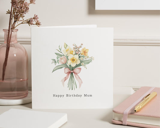 Birthday Card for Mum, Happy Birthday Mum Card, Floral Birthday Card, Birthday Card for Her, Personalised Birthday Card, Flower Card