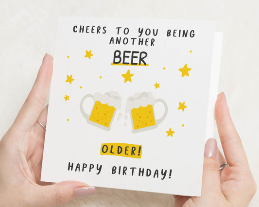 Birthday Card for Him, Beer Birthday Card, Funny Birthday Card for Friend, Birthday Card for Dad, Cheers Birthday Card