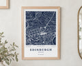 Personalised Map Print, Custom Location Map, Navy Coordinates Wall Art, New Home Gift, Anniversary Gift, Oak Framed Print