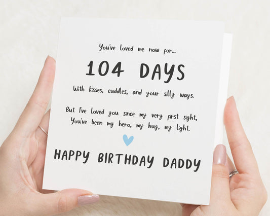 Birthday Card for Daddy, Happy Birthday Daddy Card, Birthday Card from Baby, Cute Birthday Card for Dad, Personalised Daddy Birthday Card