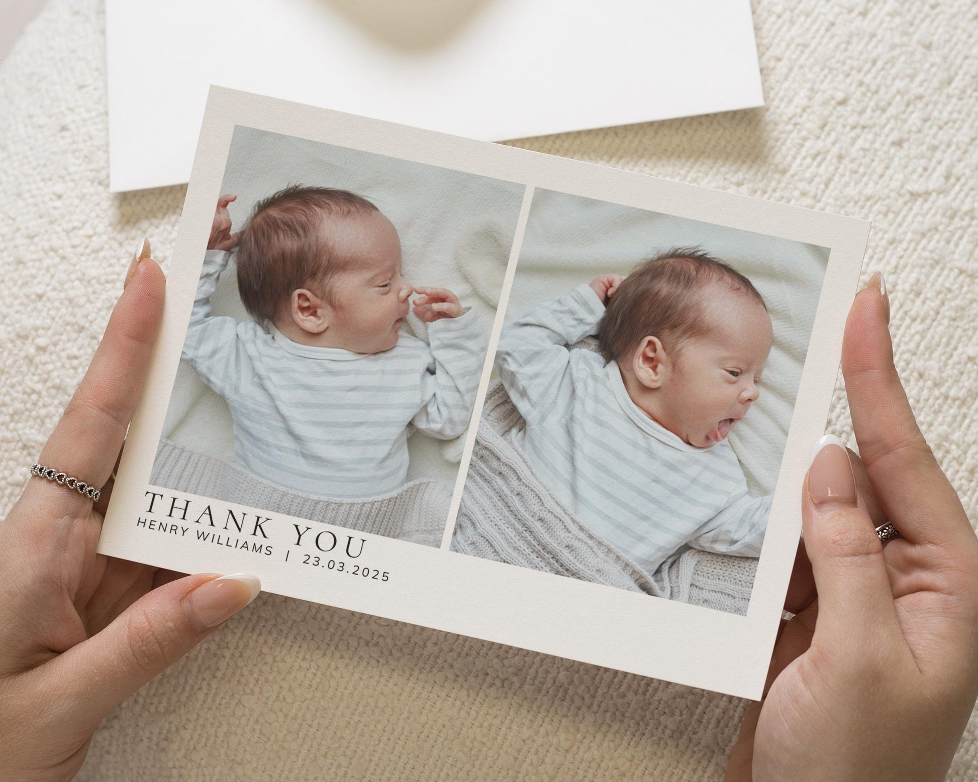 Personalised Thank You Cards New Baby, Folded Baby Thank You Cards, Baby Photo Thank You Cards, Postcard Thankyou Cards, Thank You Notes