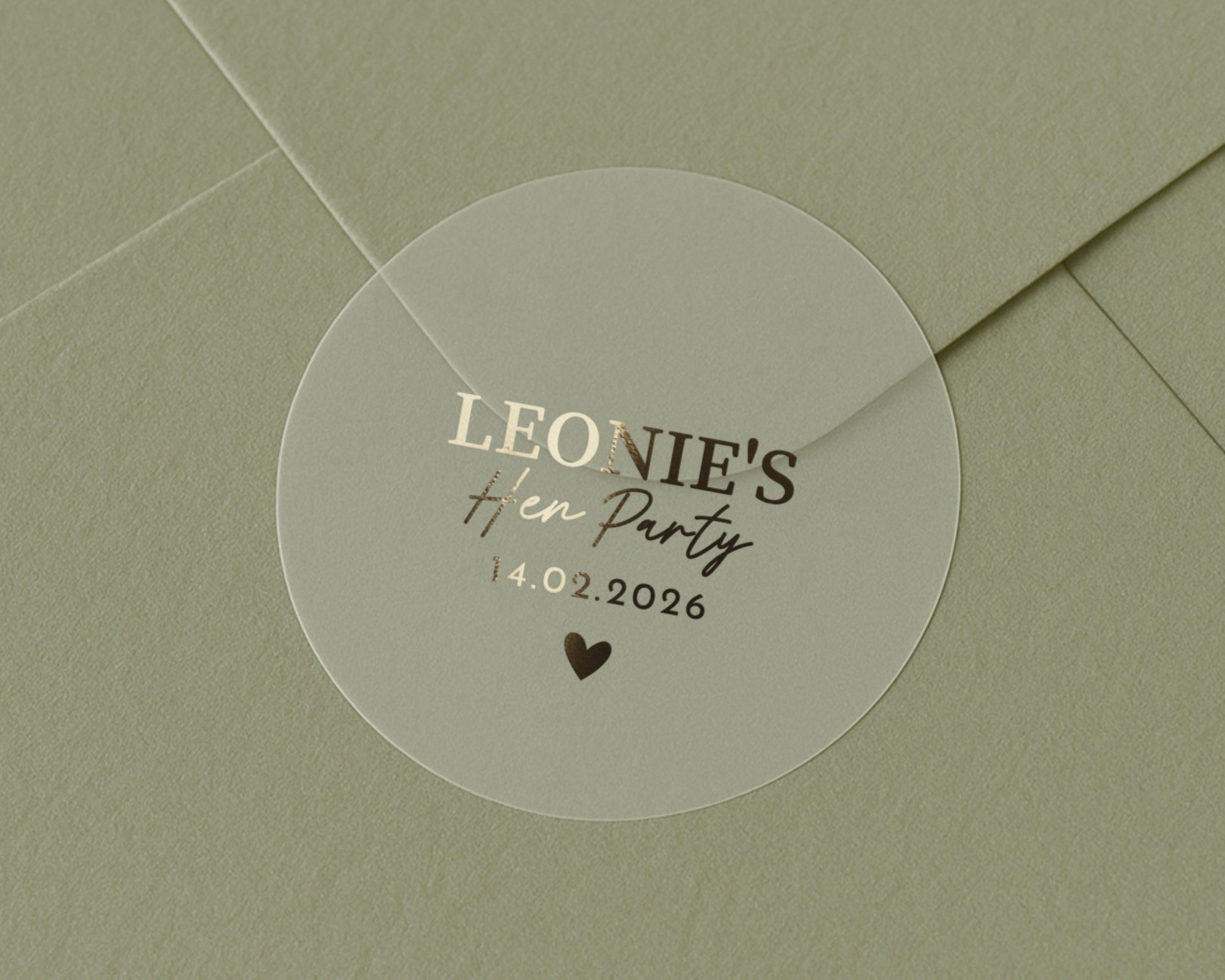 Hen Party Sticker, Personalised Hen Party Label, Custom Foil Hen Party Sticker, Bridal Shower Sticker, Name Date Sticker, Gold Foil Sticker