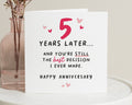 Anniversary Card, 5th Anniversary Card, Anniversary Card for Husband, Wife, Funny Anniversary Card, Romantic Card, Personalised Card