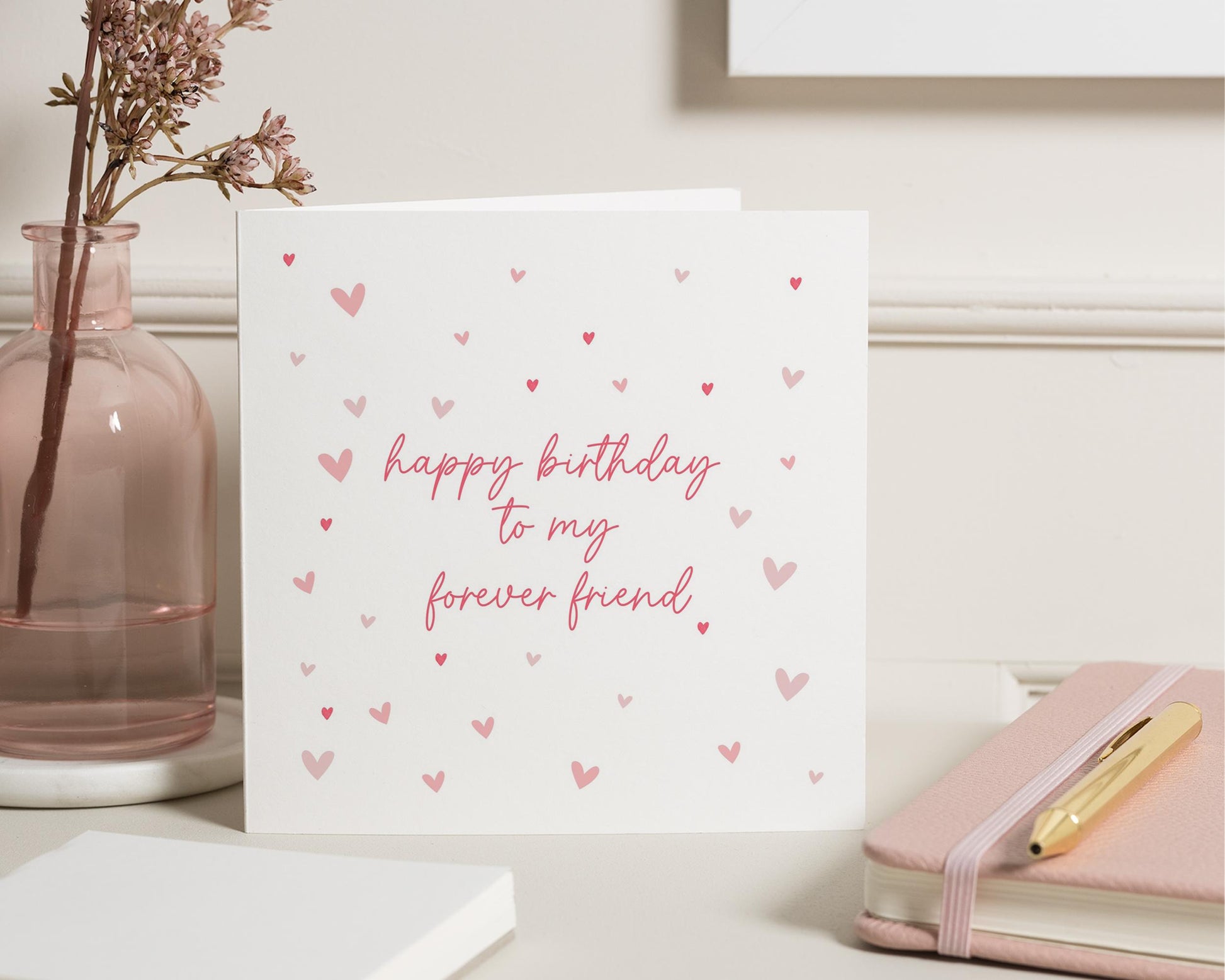 Birthday Card for Friend, Best Friend Birthday Card, Birthday Card for Her, Forever Friend Card, Cute Birthday Card, Heart Card, Simple Card
