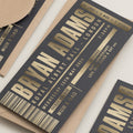 Personalised Gold Foil Gift Voucher, Bryan Adams Gig Ticket Gift Voucher, Foiled Concert Reveal, Bryan Adams Surprise Gig Ticket