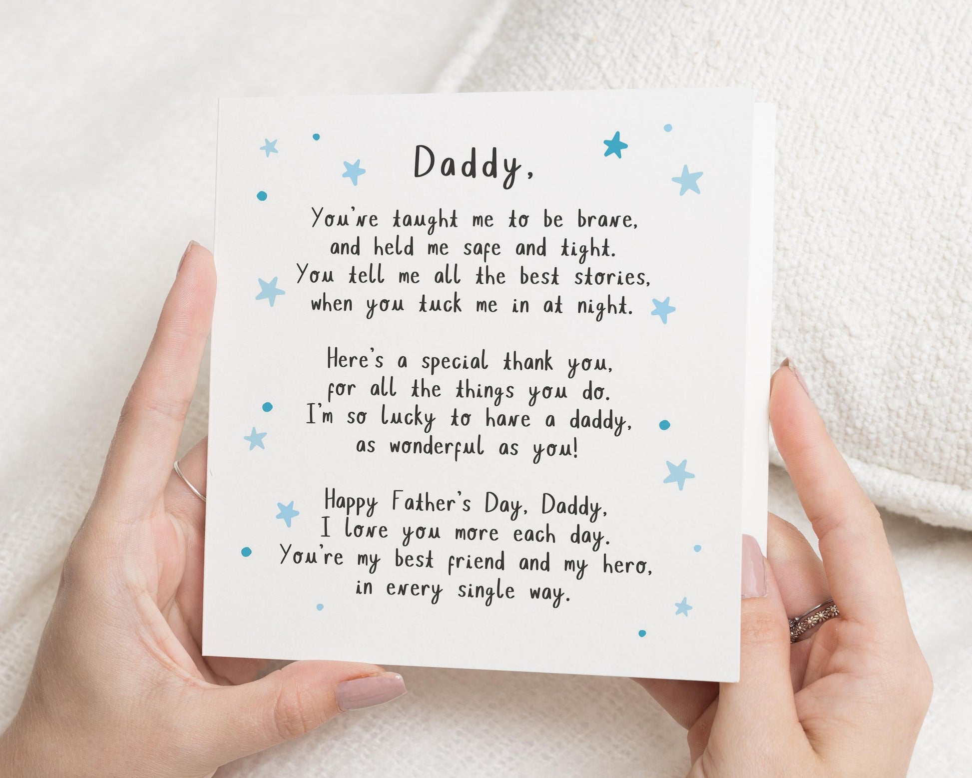 Fathers Day Card for Daddy, Cute Fathers Day Card from Child, Poem Card for Dad, Fathers Day Card from Baby, Daddy Card for Him
