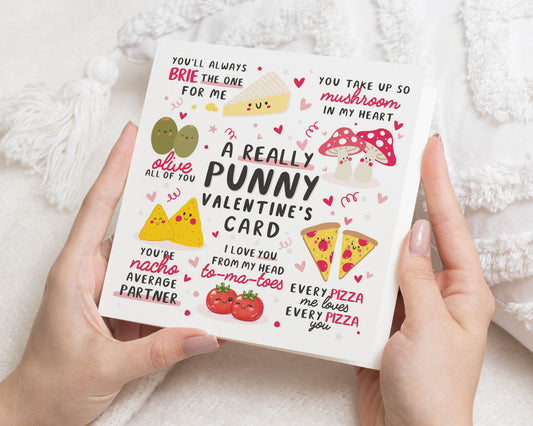 Funny Valentines Day Card, Pun Valentines Card, Valentines Card for Wife, Girlfriend, Fiancee, Him, Her, Cute Pizza Food Card
