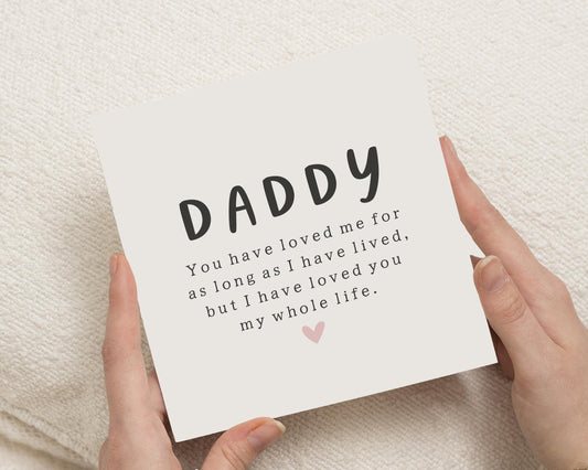 Fathers Day Card for Daddy, Daddy Card from Daughter, Cute Fathers Day Card, Birthday Card for Dad, Card for Him, Personalised Card