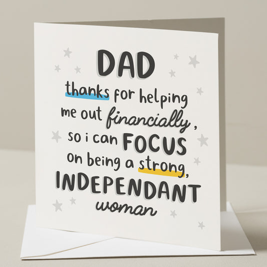 Funny Fathers Day Card From Daughter, Fathers Day Gift For Dad, Joke Fathers Day Card, For Dad, From Your Financial Buden Fathers Day Card