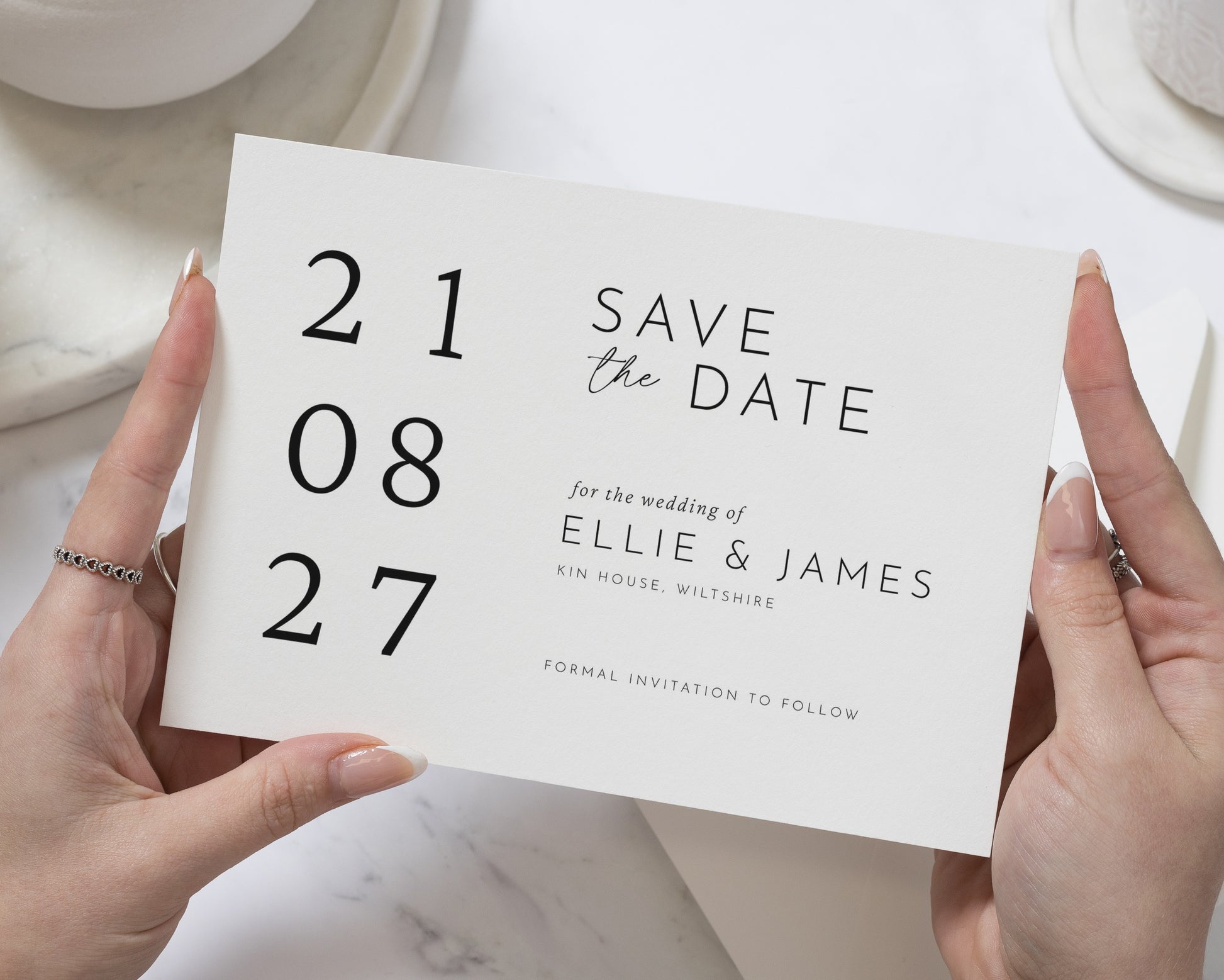 Personalised Save the Date Card, Minimal Save the Date, Wedding Save the Date Card, Simple Save the Date Card, Custom Save the Dates