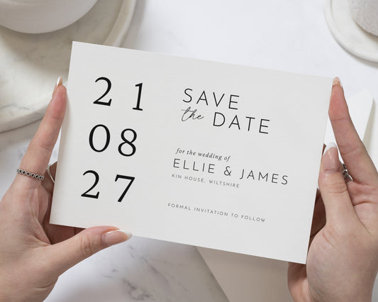 Personalised Save the Date Card, Minimal Save the Date, Wedding Save the Date Card, Simple Save the Date Card, Custom Save the Dates