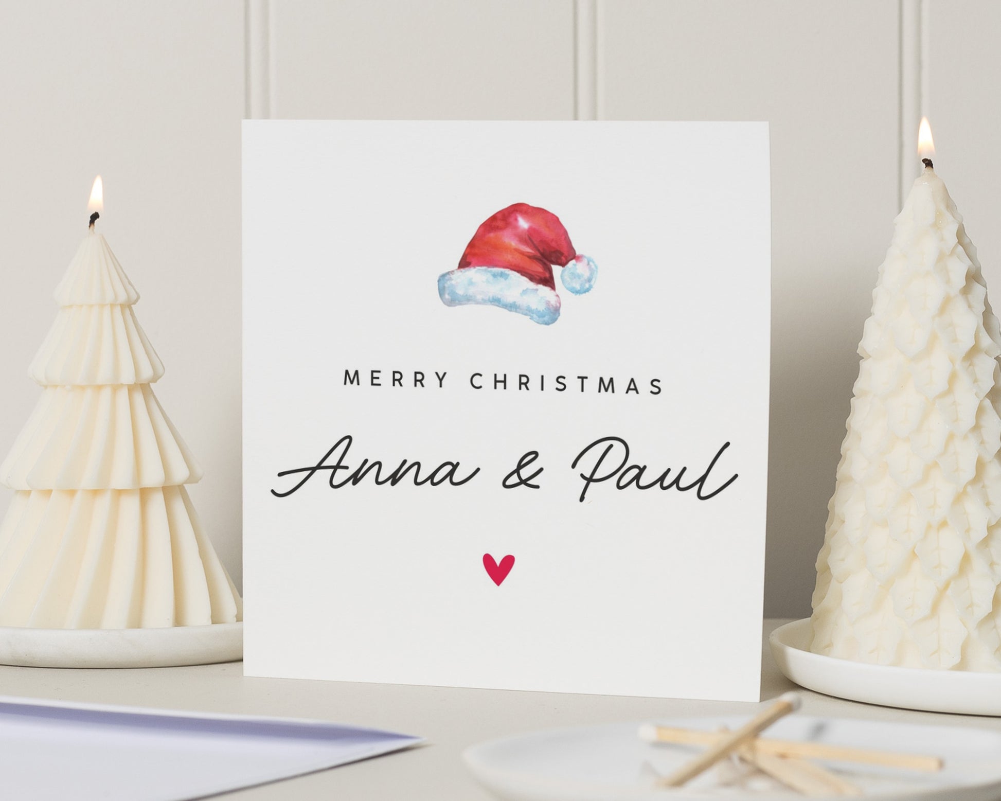 Personalised Christmas Card, Merry Christmas Card, Christmas Card for Couple, Custom Name Christmas Card, Cute Christmas Card