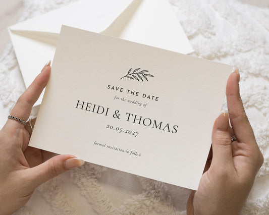 Personalised Save the Date Card, Wedding Save the Date Card, Minimal Save the Date, Simple Save the Date Card, Custom Wedding Save the Date