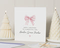 Christmas Card for Girl, Personalised Christmas Card, Christmas Card for Daughter, Cute Christmas Card, Pink Bow Christmas Card