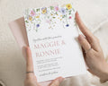 Wildflower Wedding Invitations, Floral Wedding Invite, Botanical Garden Wedding Stationery, Blush Pink Personalised Invitation Suite