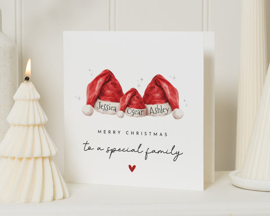 Christmas Card for Family, Personalised Family Christmas Card, Special Family Christmas Card, Custom Christmas Card