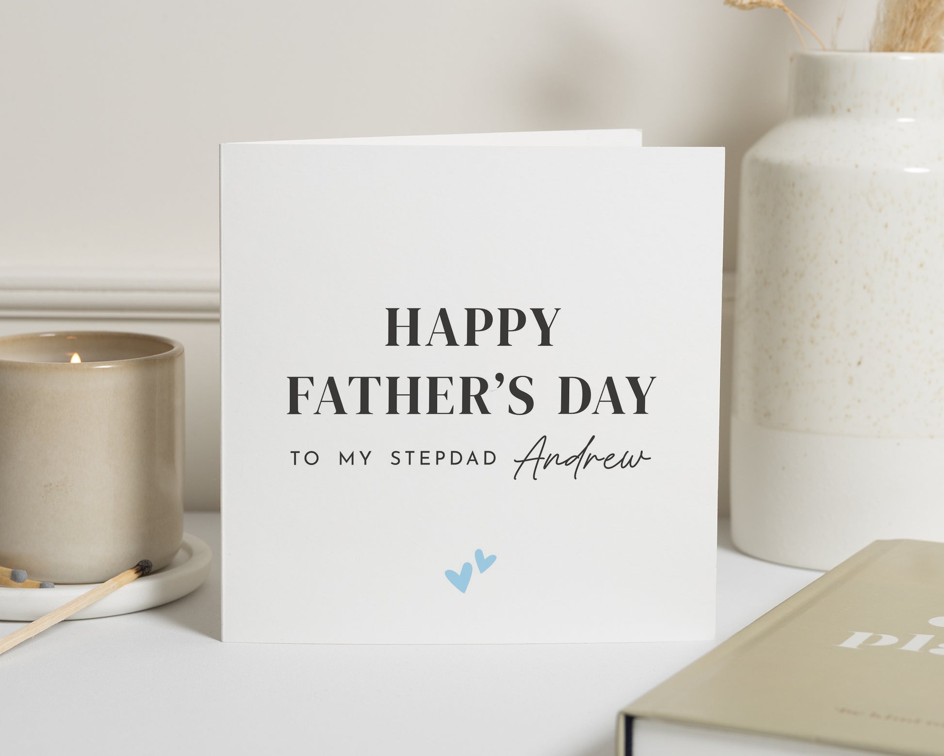 Fathers Day Card for Stepdad, Personalised Fathers Day Card, Fathers Day Card from Child, Custom Stepdad Card, Simple Fathers Day Card