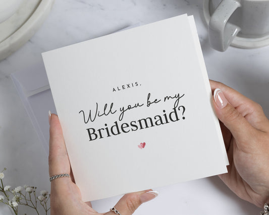 Will You Be My Bridesmaid Card, Personalised Bridesmaid Proposal Card, Bridesmaid Card, Wedding Card, Custom Bridesmaid Card
