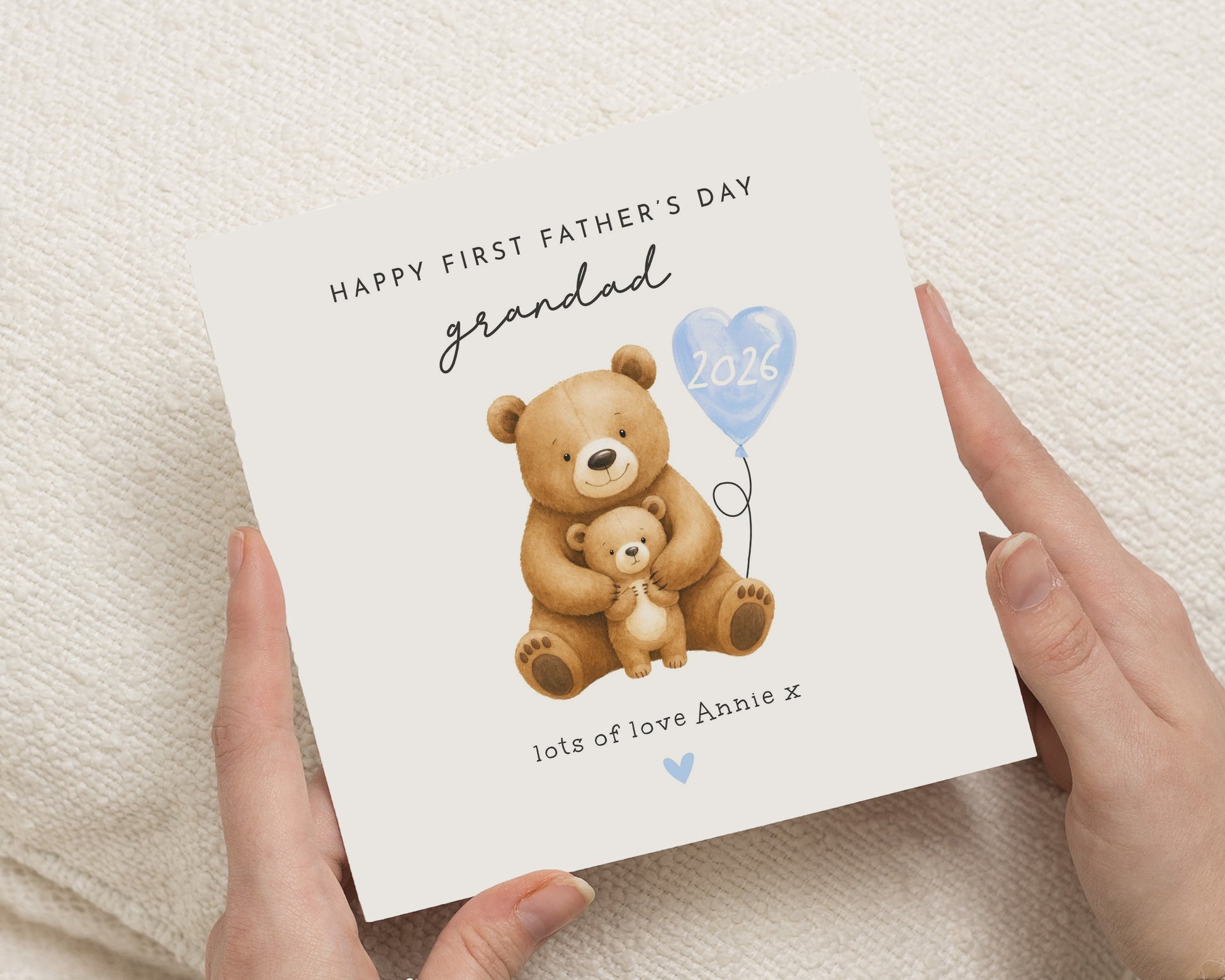 First Fathers Day Card for Grandad, Personalised Fathers Day Card, Cute Bear Card, New Grandad Card, 2026 Grandparent Card