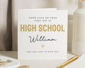 Good Luck Card for First Day at High School, Personalised Good Luck Card, Good Luck Card for Him, Good Luck Card for Her, School Card
