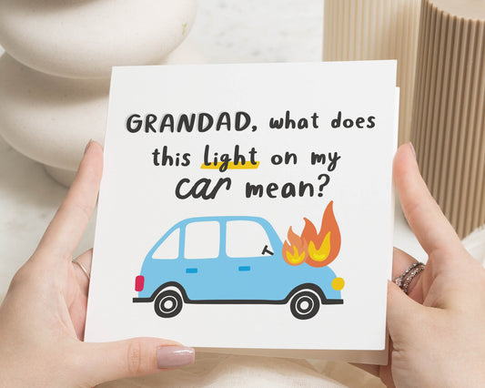 Funny Birthday Card for Grandad, Car Birthday Card for Him, Grandad Birthday Card, Humour Greeting Card, Car Pun Birthday Card