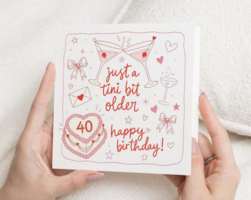 40th Birthday Card for Her, Funny Birthday Card, 40th Birthday Card for Friend, Birthday Card for Women, Martini Birthday Card