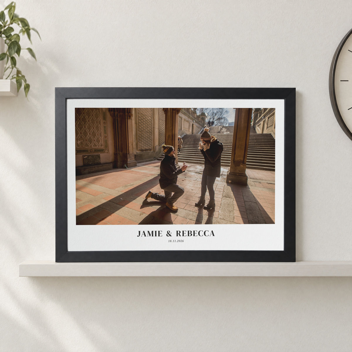 Personalised Couple Photo Print, Custom Print From Your Photo, Engagement Gift, Wedding Gift, Anniversary Wall Art, Black Framed Print