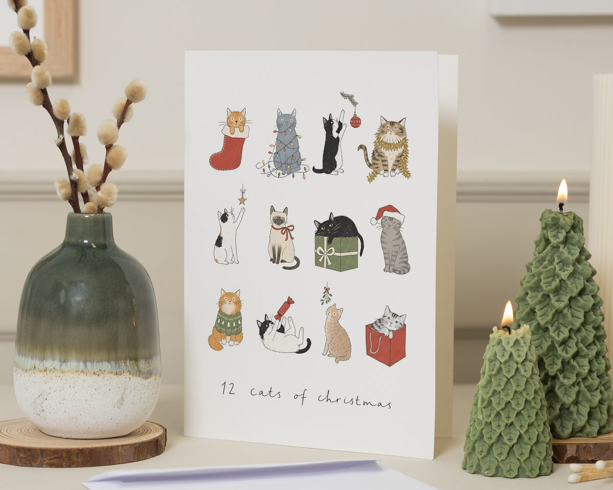 Cat Christmas Card, Christmas Card for Cat Lover, Cute Christmas Card, Funny Christmas Card, Festive Cat Card, Christmas Cards