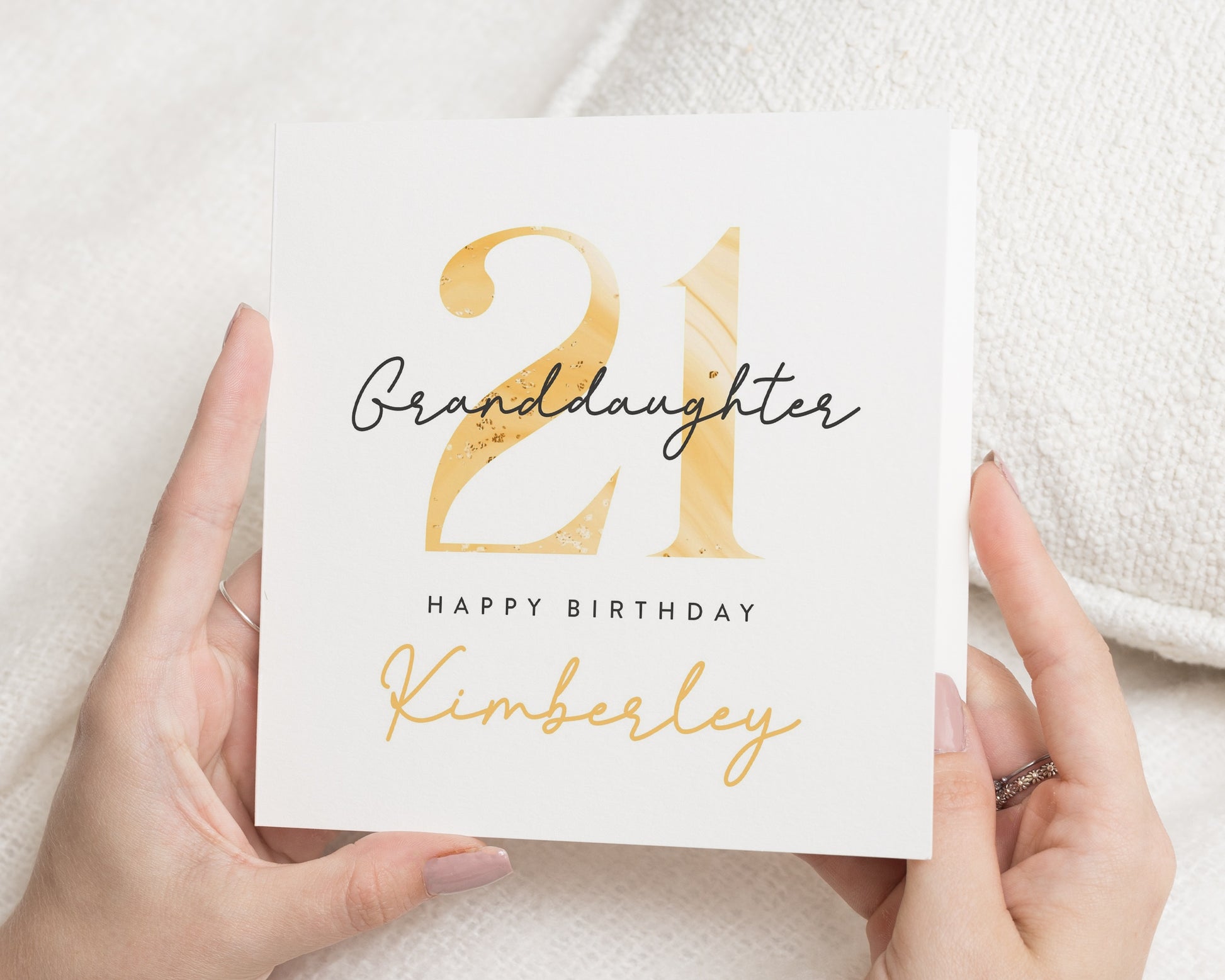 21st Birthday Card for Granddaughter, Granddaughter 21st Birthday Card, Personalised Birthday Card, 21 Birthday Card for Her, Gold 21 Card