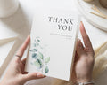 Personalised Wedding Thank You Cards, Folded Thank You Cards, Greenery Wedding Thank You Card, Minimal Thank You Cards