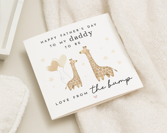 Fathers Day Card from the Bump, Daddy to Be Card, Giraffe Fathers Day Card, Cute Fathers Day Card for Dad, Personalised Daddy Card