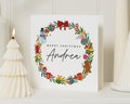 Personalised Christmas Card, Merry Christmas Card, Christmas Card for Her, Christmas Card for Friend, Cute Christmas Wreath Card
