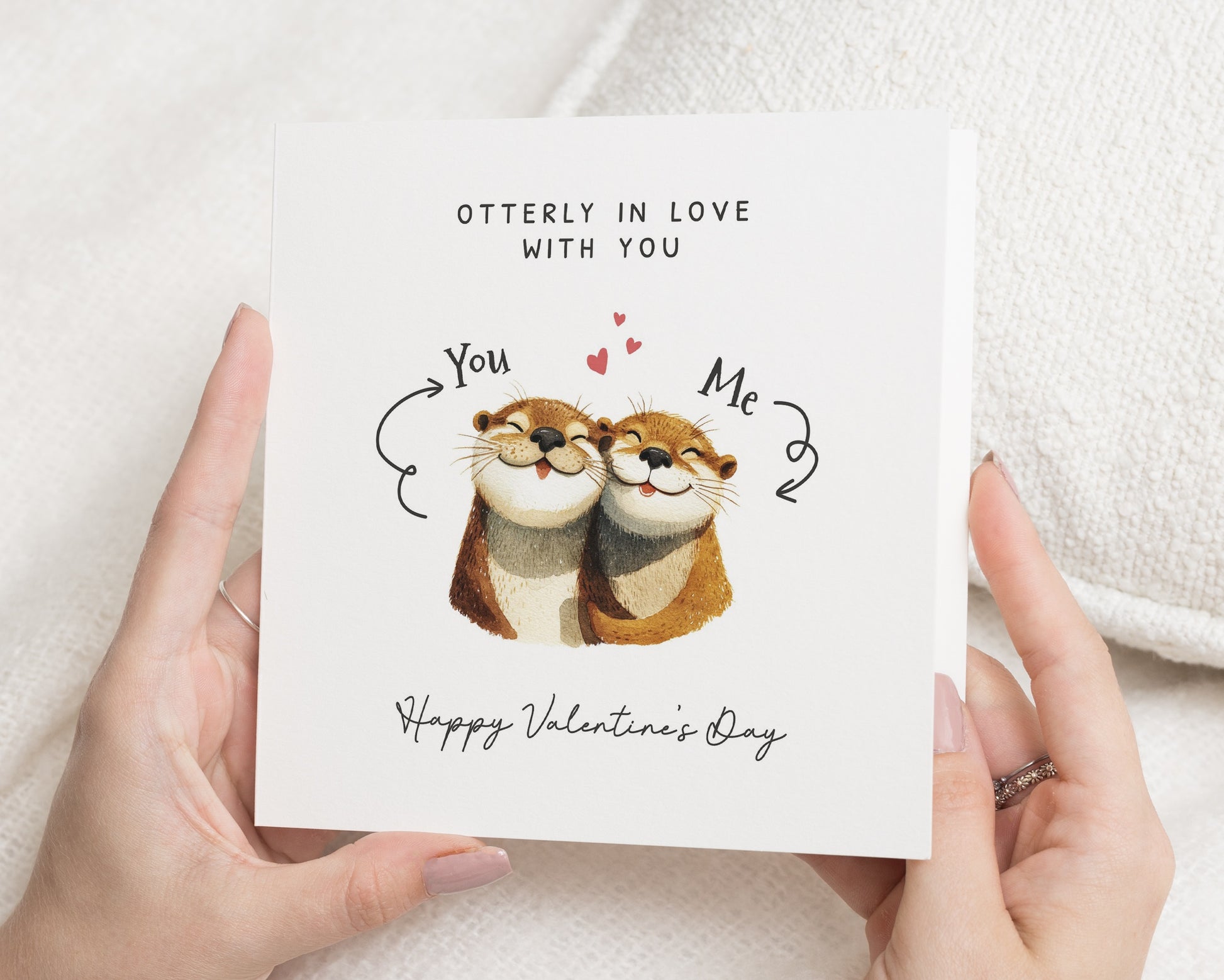 Valentines Day Card, Otter Card, Cute Valentines Card, Romantic Card for Him, Card for Her, Otterly in Love Card, Anniversary Card
