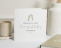 Personalised Wedding Card, Wedding Card for Couple, Mr and Mrs Card, Newlyweds Card, Congratulations Card, Champagne Wedding Card
