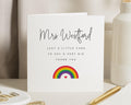 Thank You Card for Teacher, Rainbow Thank You Card, Personalised Teacher Card, End of Term Card, Teacher Appreciation Card