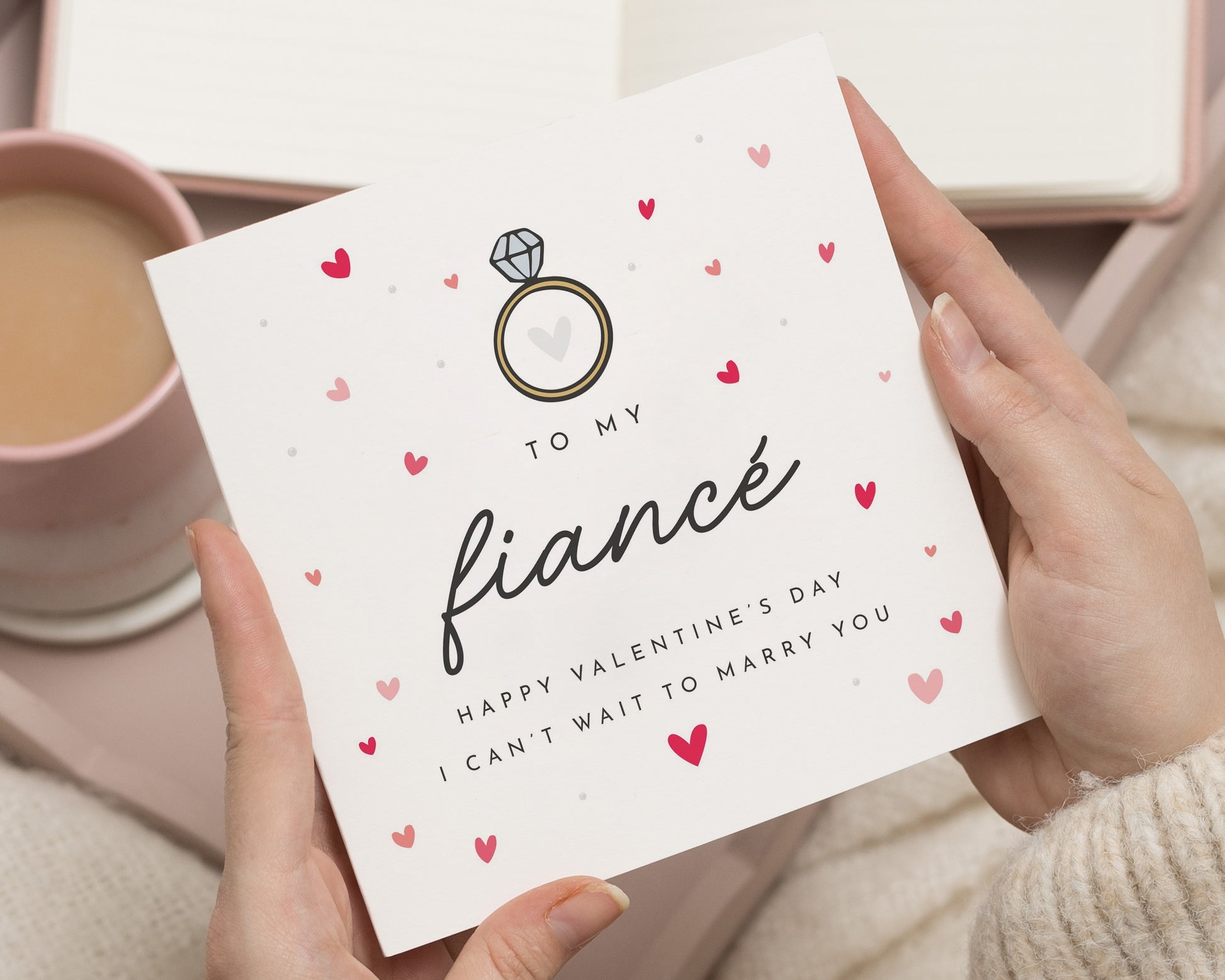 Valentines Day Card for Fiancé, Romantic Valentines Card, Engagement Card, Card for Him, Card for Her, I Cant Wait to Marry You Card