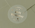 16th Birthday Sticker, Personalised Birthday Sticker, Birthday Envelope Seal, Gold Foil Birthday Label, Custom Name Birthday Sticker