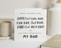 Fathers Day Card, Fathers Day Card from Daughter, Fathers Day Card from Son, Best Dad Card, Super Dad Card, Cute Fathers Day Card