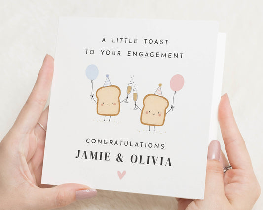 Engagement Card, Personalised Engagement Card, Congratulations Engagement Card, Cute Engagement Card for Couple, Toast Engagement Card