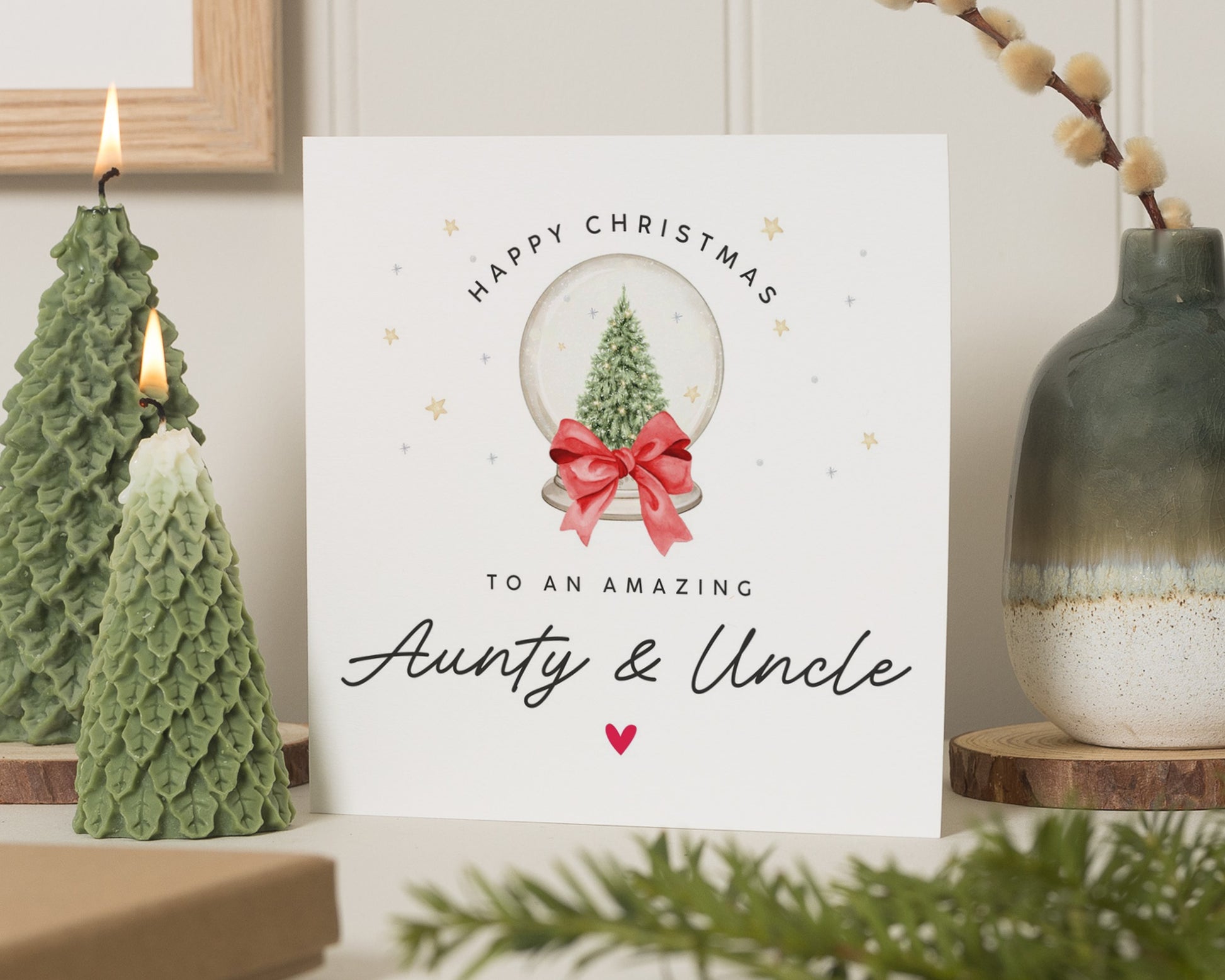Christmas Card for Aunty and Uncle, Happy Christmas Card, Personalised Christmas Card, Christmas Card for Family, Festive Card