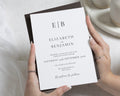 Minimalist Monogram Wedding Invitations, Elegant Black and White Wedding Invite, Simple Classic Wedding Stationery, Personalised Invite