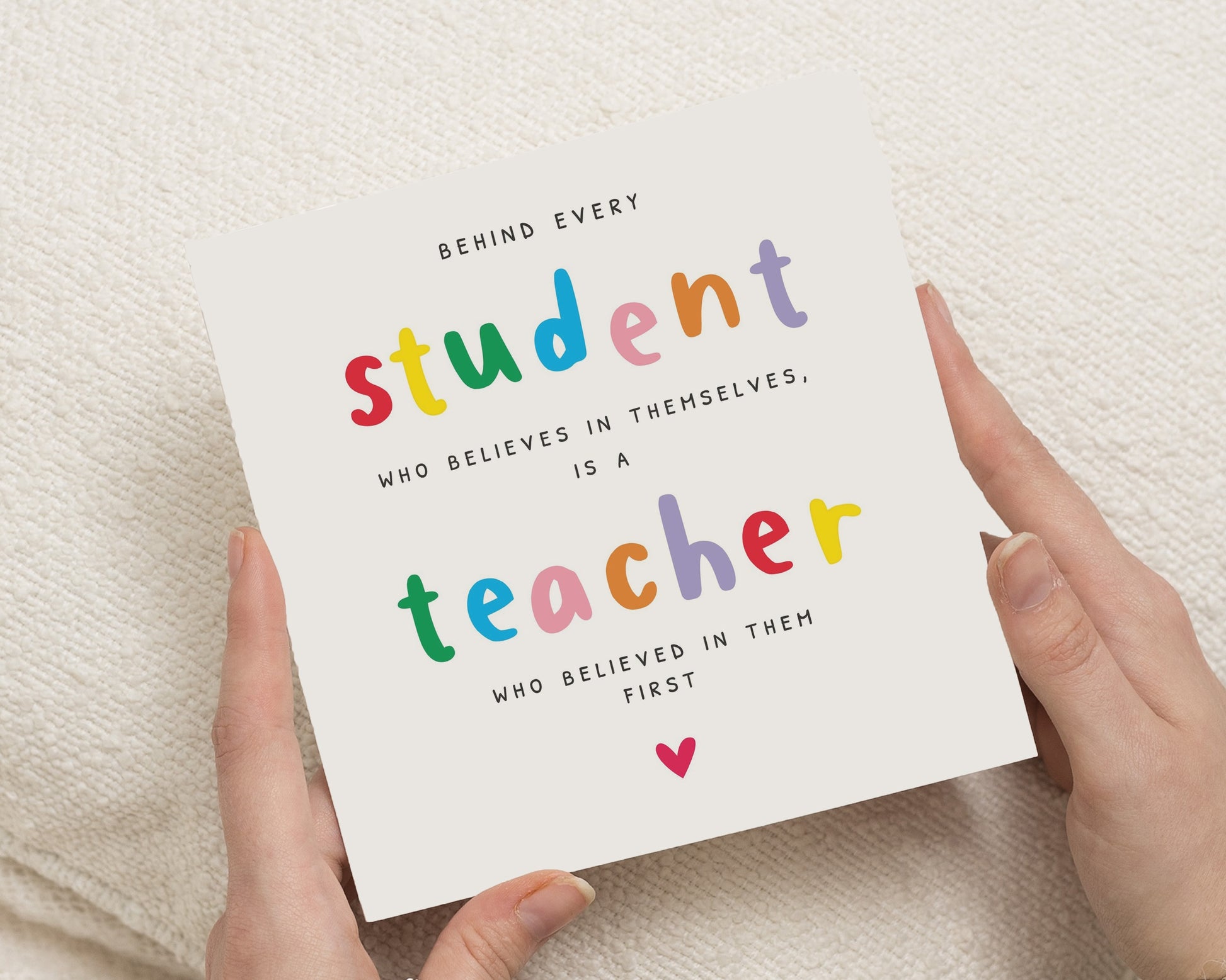 Teacher Thank You Card, Thank You Card for Teacher, End of Term Card, Teacher Appreciation Card, Rainbow Teacher Card