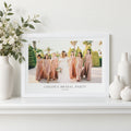 Personalised Bridal Party Print, Custom Wedding Photo Wall Art, Bridesmaid Gift, Gift for Bride, Wedding Keepsake, White Framed Print